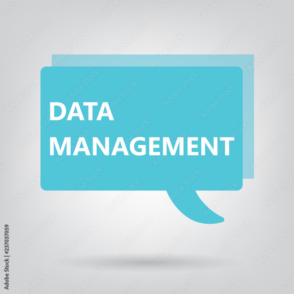 data management written on a speech bubble- vector illustration data management written on a speech bubble- vector illustration