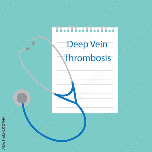 Deep Vein Thrombosis written in a notebook- vector illustration