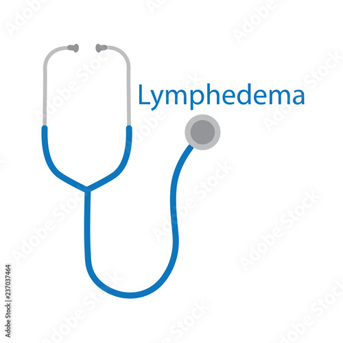 lymphedema word and stethoscope icon- vector illustration