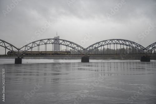 bridge over the river in the city of Riga. © Aliaksei