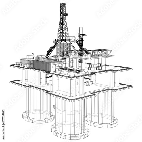 Offshore oil rig drilling platform concept
