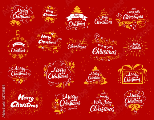 Foto Christmas lettering designs set