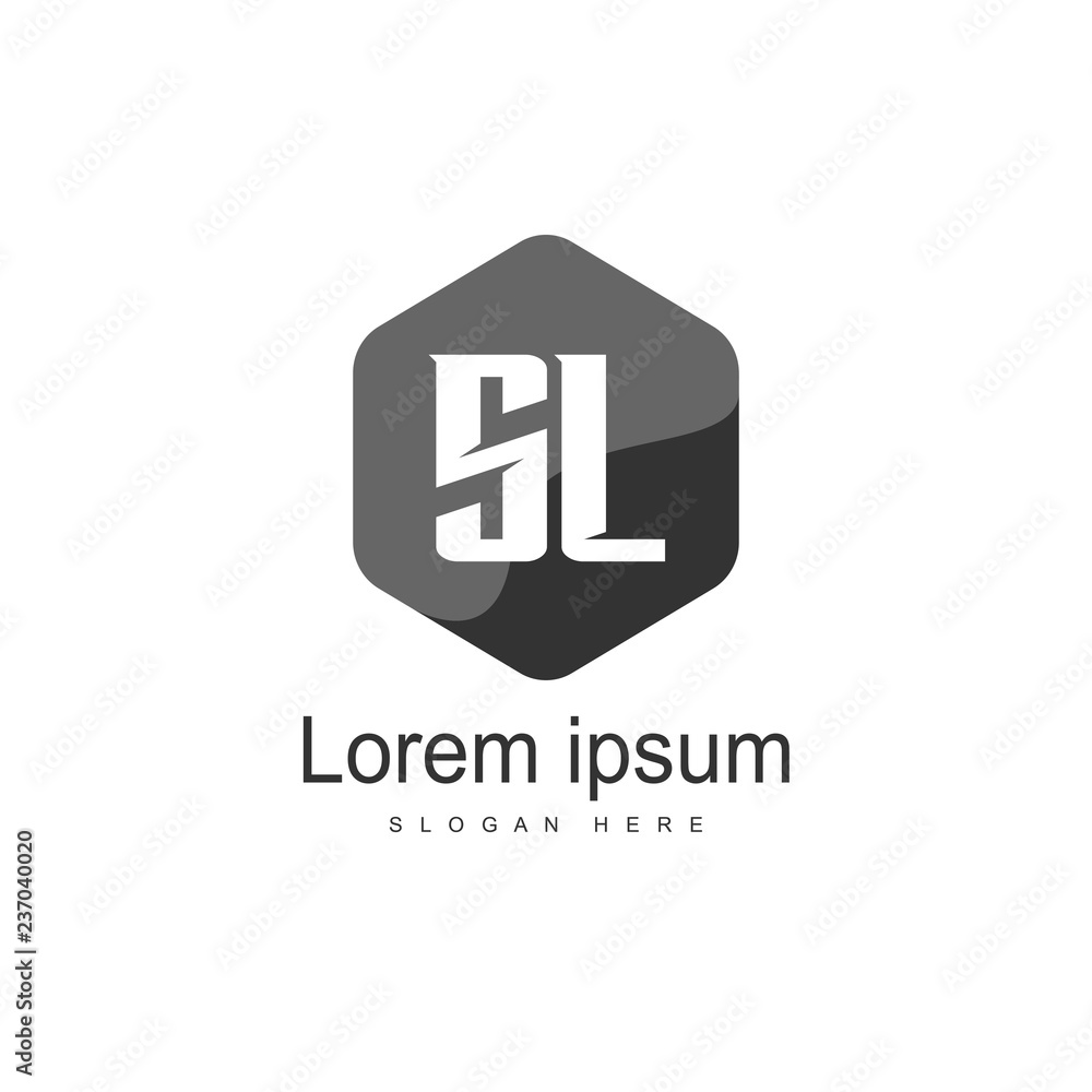Initial letter SL logo template design. minimal letter logo Initial letter SL logo template design. minimal letter logo