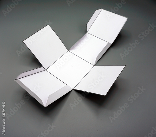 Geometry net of cube . 2-dimensional shape that can be folded to form a 3-dimensional shape or a solid. Unfolded three Dimensional Figures. Isolated. 