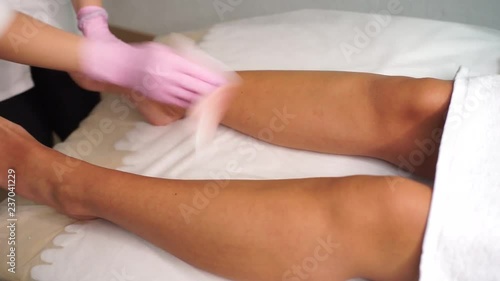 Wallpaper Mural Sugaring. Waxing. The girl on the procedure at the beautician.Removing excess hair from the body Torontodigital.ca