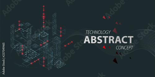 Technology background. Binary computer code.  Vector illustration.