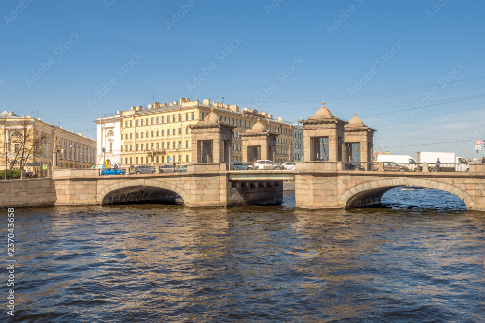 The Lomonosov Bridge on The Fontanka River. St. Petersburg, Russia
