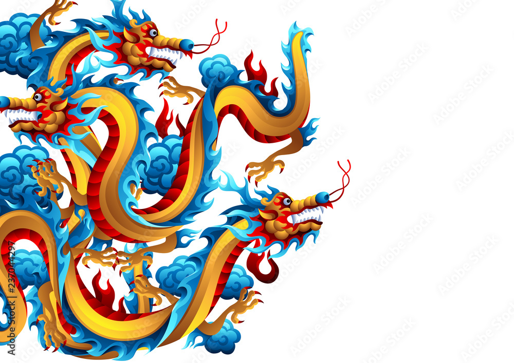 Background with Chinese dragons. Background with Chinese dragons.