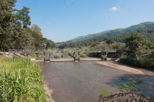 Water Dam in Dry Drought On a remote area