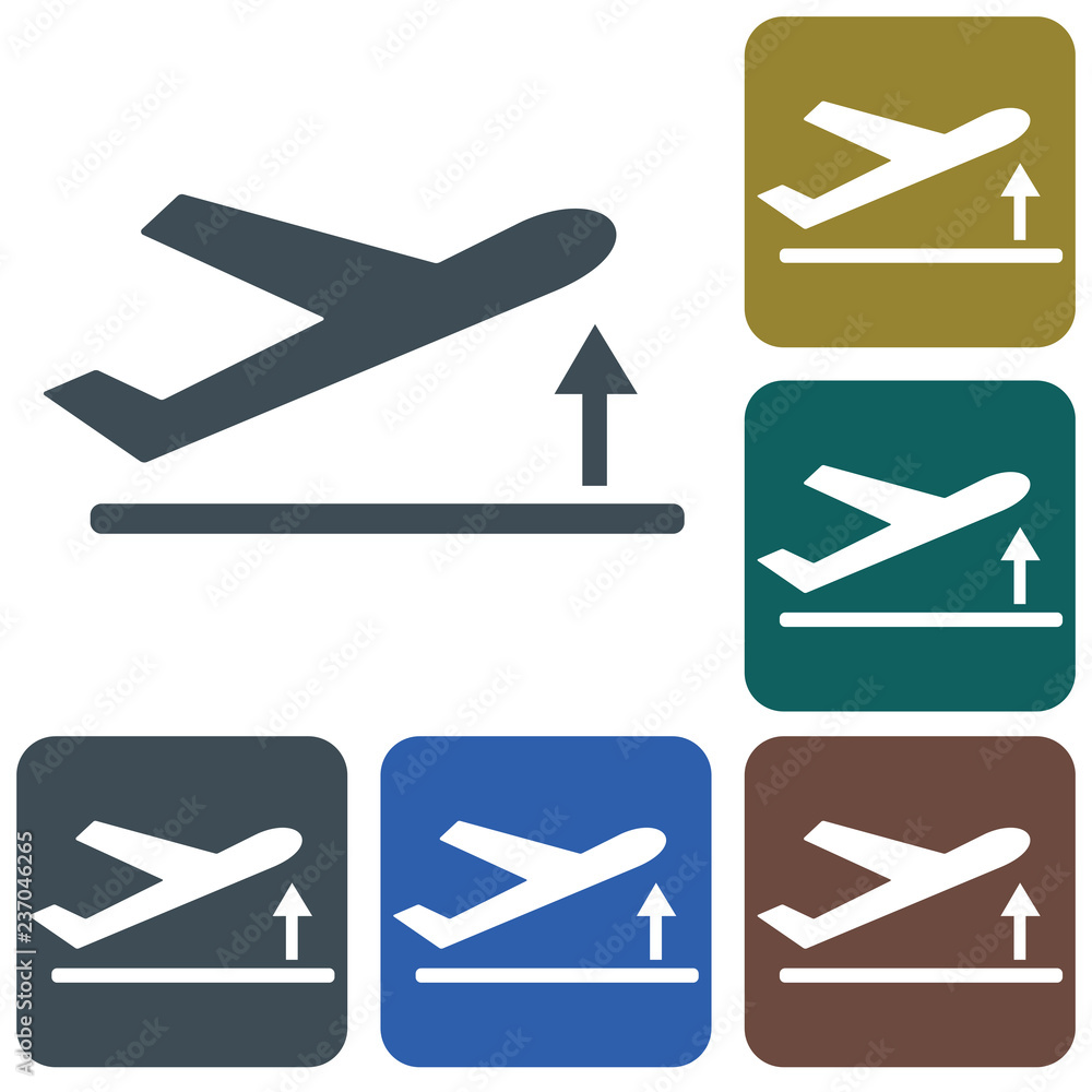 Departure take off plane icon simple