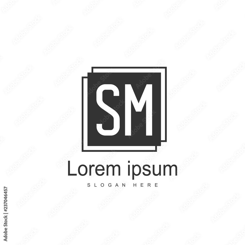 Initial letter SM logo template design. minimal letter logo Initial letter SM logo template design. minimal letter logo
