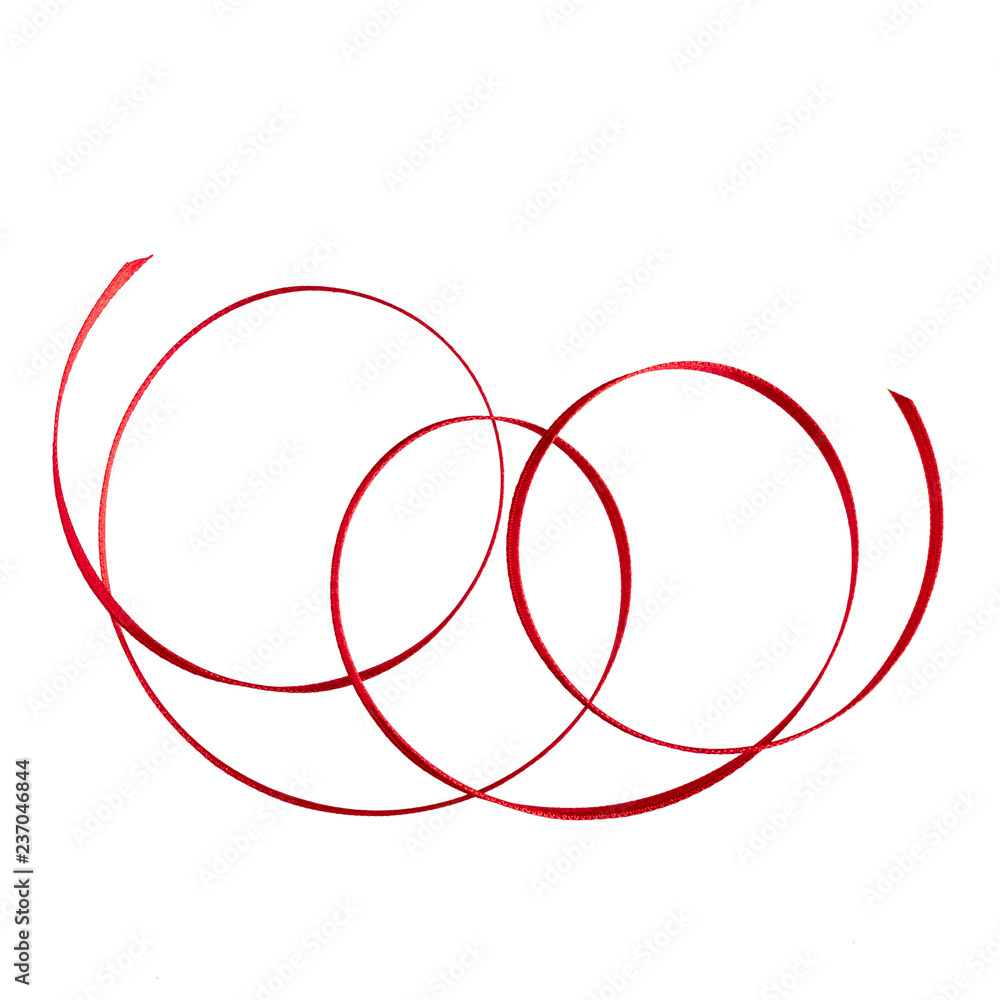 Shiny satin ribbon in red color isolated on white background close up .Ribbon image for decoration design. Shiny satin ribbon in red color isolated on white background close up .Ribbon image for decoration design.