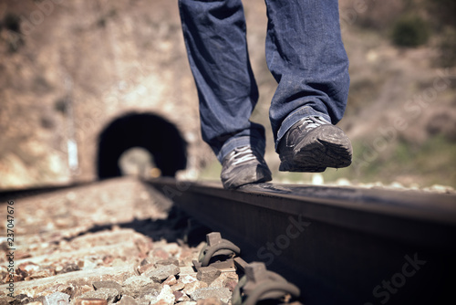 Balance on a railroad track