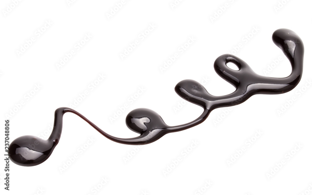 Obraz premium Chocolate syrup drop isolated on white background