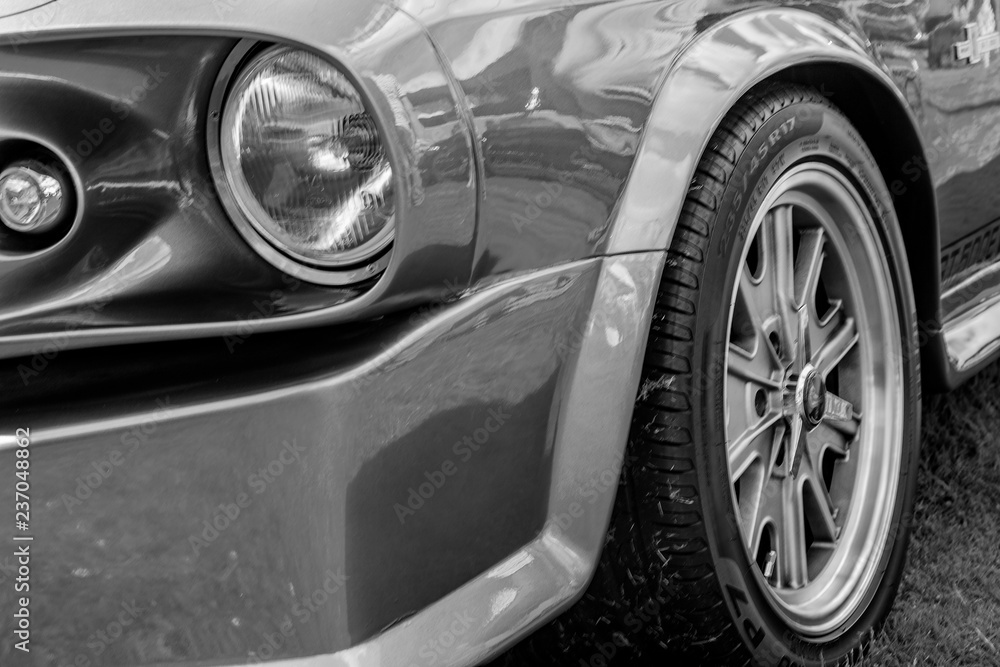 Front end of muscle car Front end of muscle car