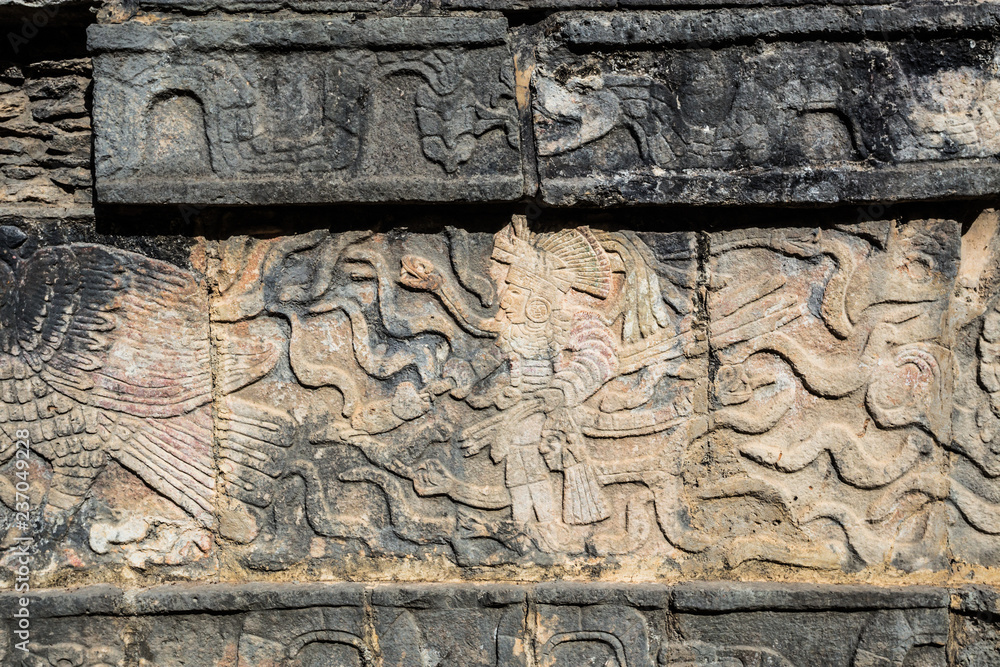 The Chichen Itza Maya ruins in Yucatan Peninsula Mexico