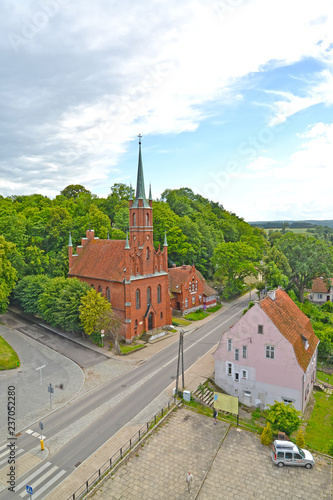 Bird's-eye view on Saint Wojciech's church. Frombork, Poland