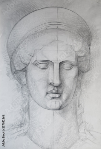 head statue goddess myth woman for figure drawing 