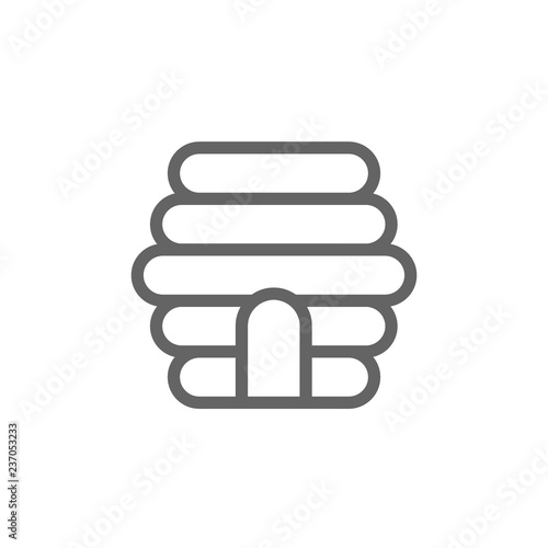 Simple bee hive line icon. Symbol and sign illustration design. Isolated on white background