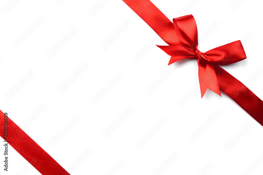 Red gift bow isolated on white background Red gift bow isolated on white background