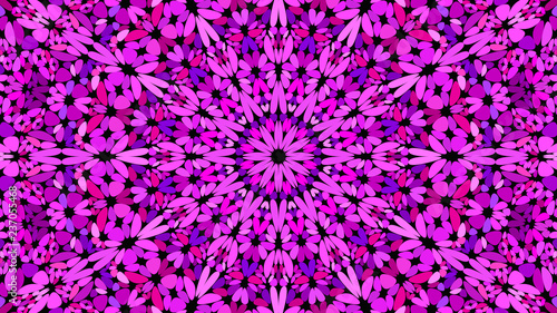 Purple floral mosaic mandala pattern wallpaper - symmetrical abstract vector background graphic