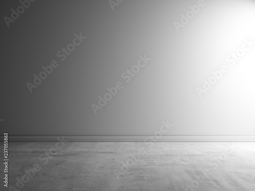 3d render of grey concrete interior