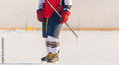 Canvas Print ice hockey player on practice training game skills f