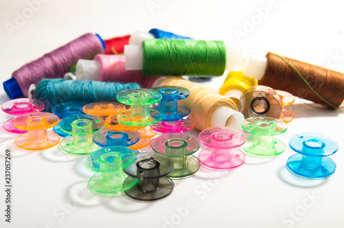 bright color sewing spools