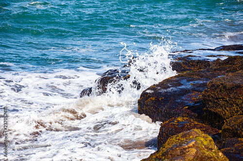 waves of the Atlantic Ocean crashing against the rocks