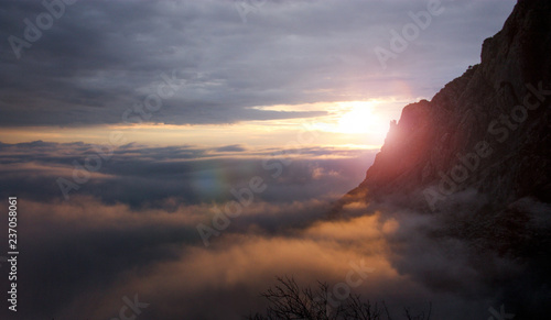 sunset in the mountains