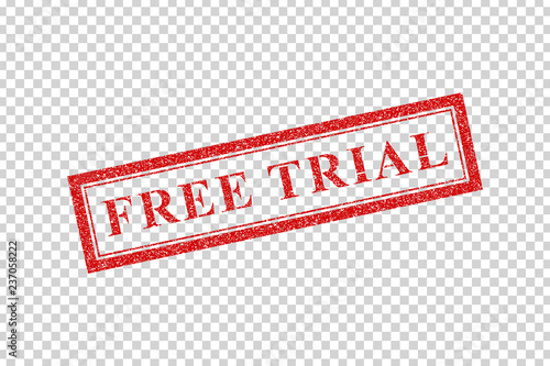 Vector realistic isolated rubber stamp of Free Trial logo for template decoration and layout covering on the transparent background.