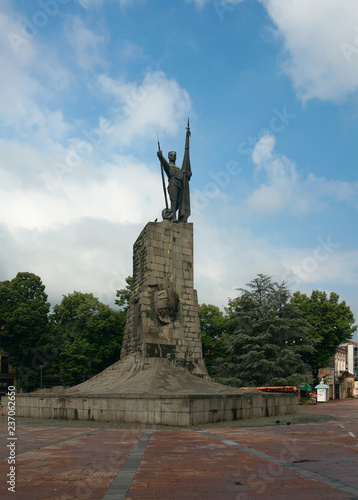 Central square of Kraljevo city with monument to the Serbian soldiers