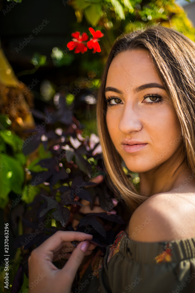 Photographing a girl during autumn with a blurred background Photographing a girl during autumn with a blurred background