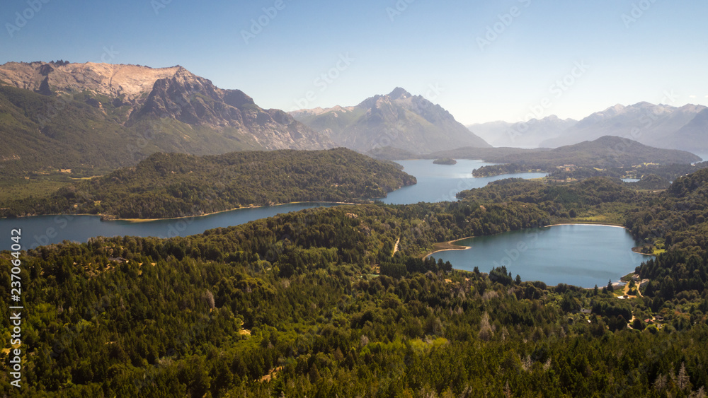 Panoramic of Nahuel Huapi lake in Bariloche, Argentina