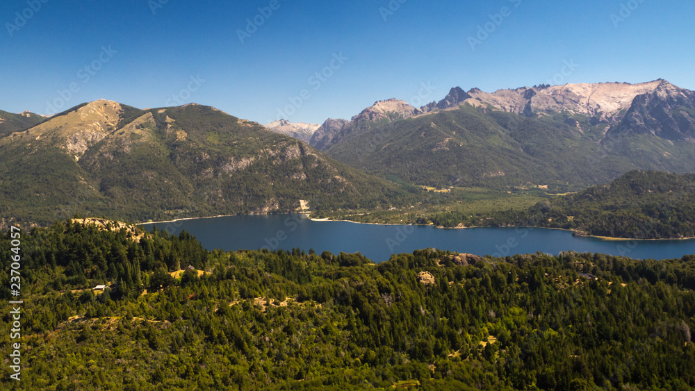 Panoramic of Nahuel Huapi lake in Bariloche, Argentina
