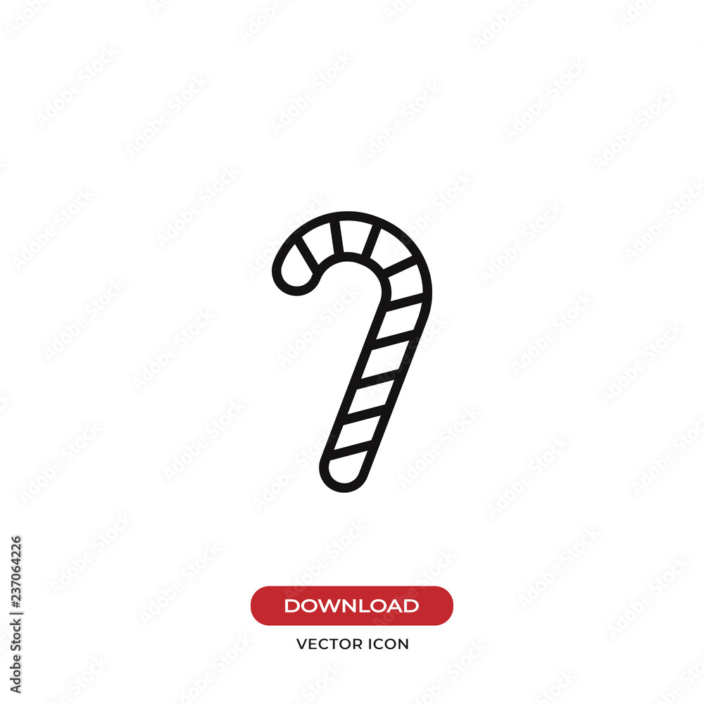 Candy cane vector icon Candy cane vector icon