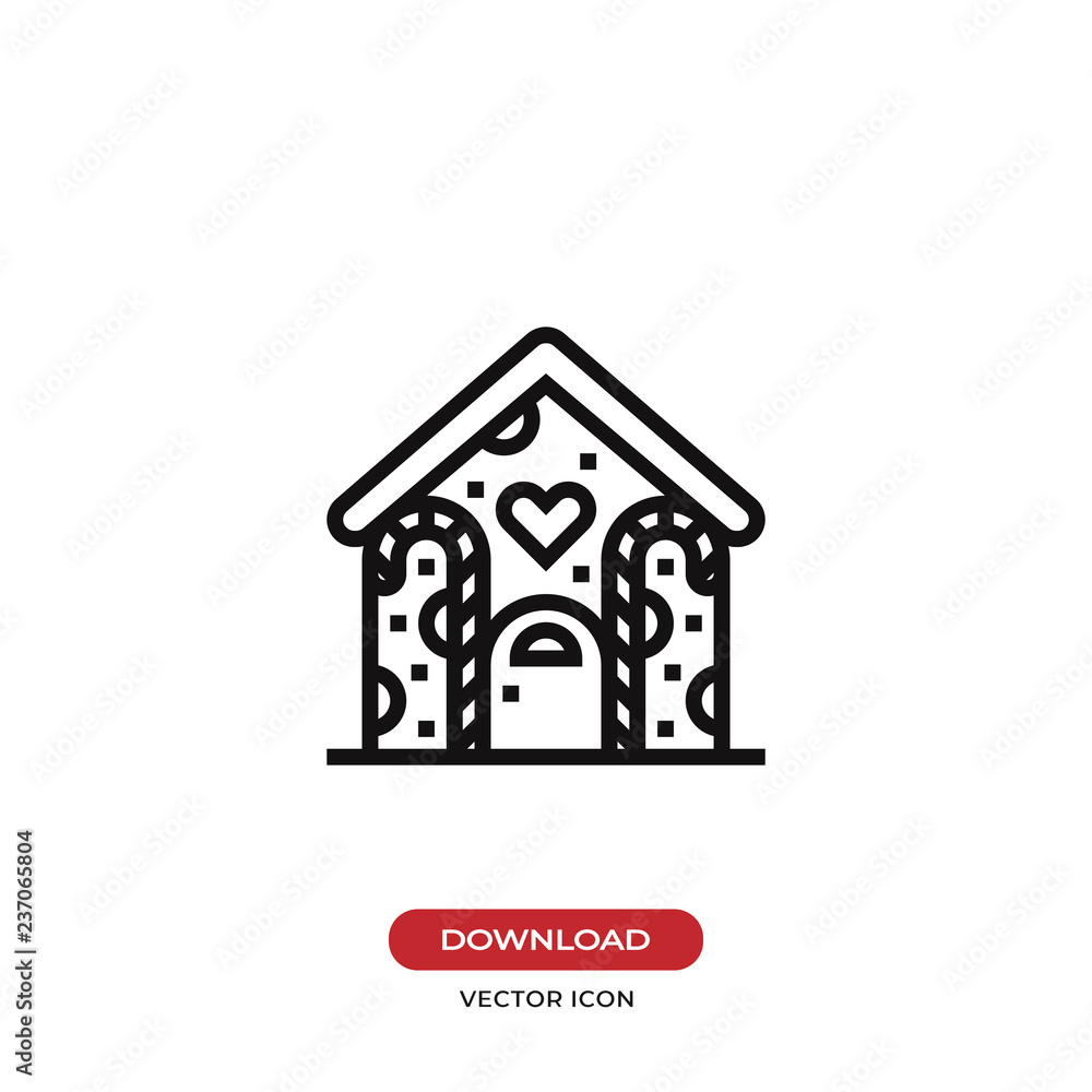 Gingerbread house vector icon