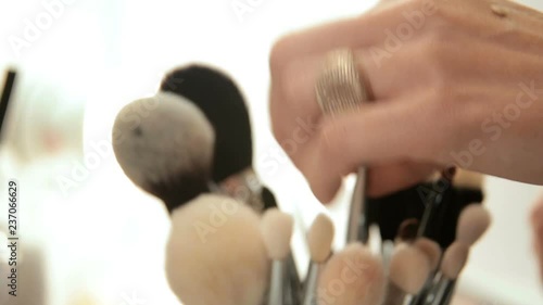 Close up on beauty tools and gadgets ion a beauty saloon