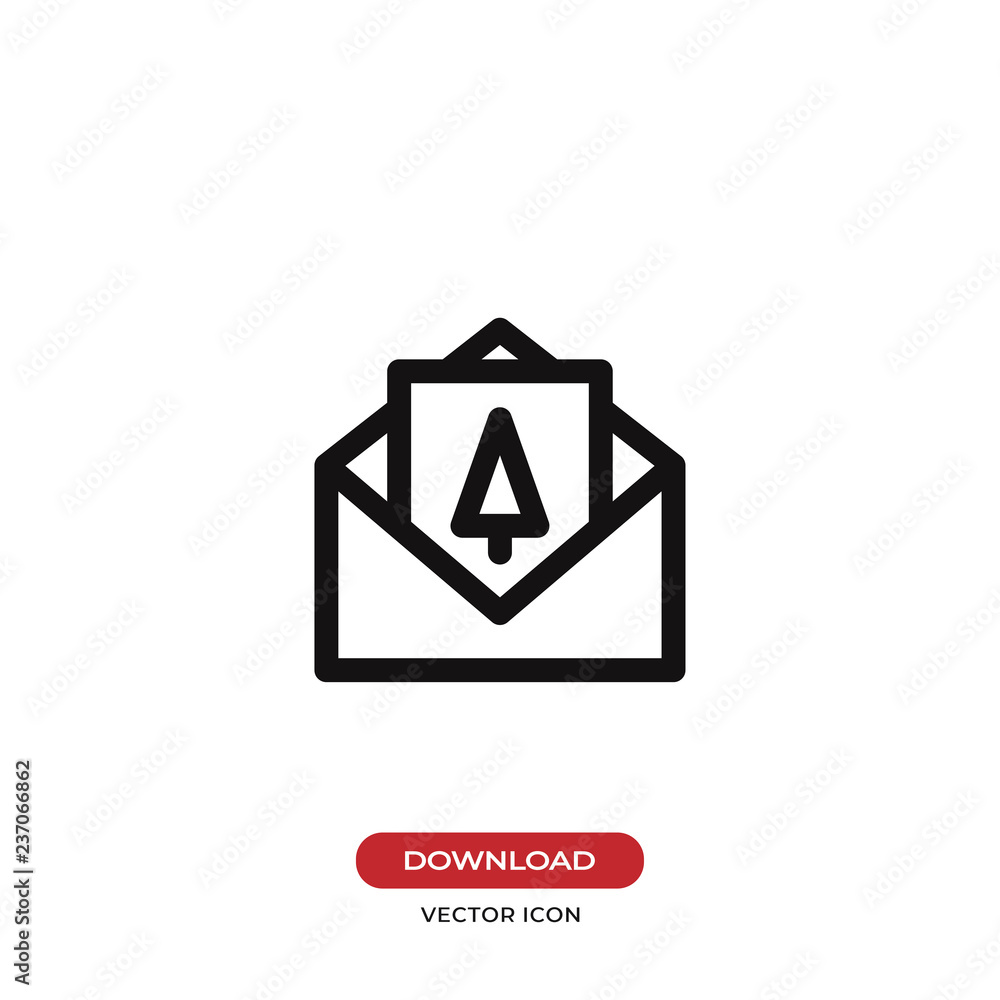 Christmas card in envelope vector icon Christmas card in envelope vector icon
