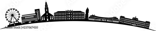 Erlangen skyline detailliert gebogen // Vektor
