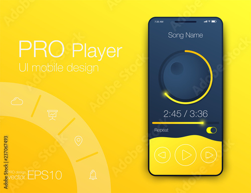 UX audio player templates. Stock vector eps10