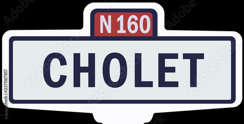 CHOLET - Ancien panneau entrée d'agglomération 