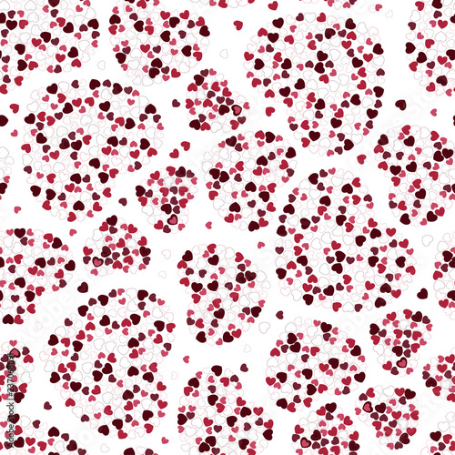 Seamless pattern with red and rose hearts for your design.
