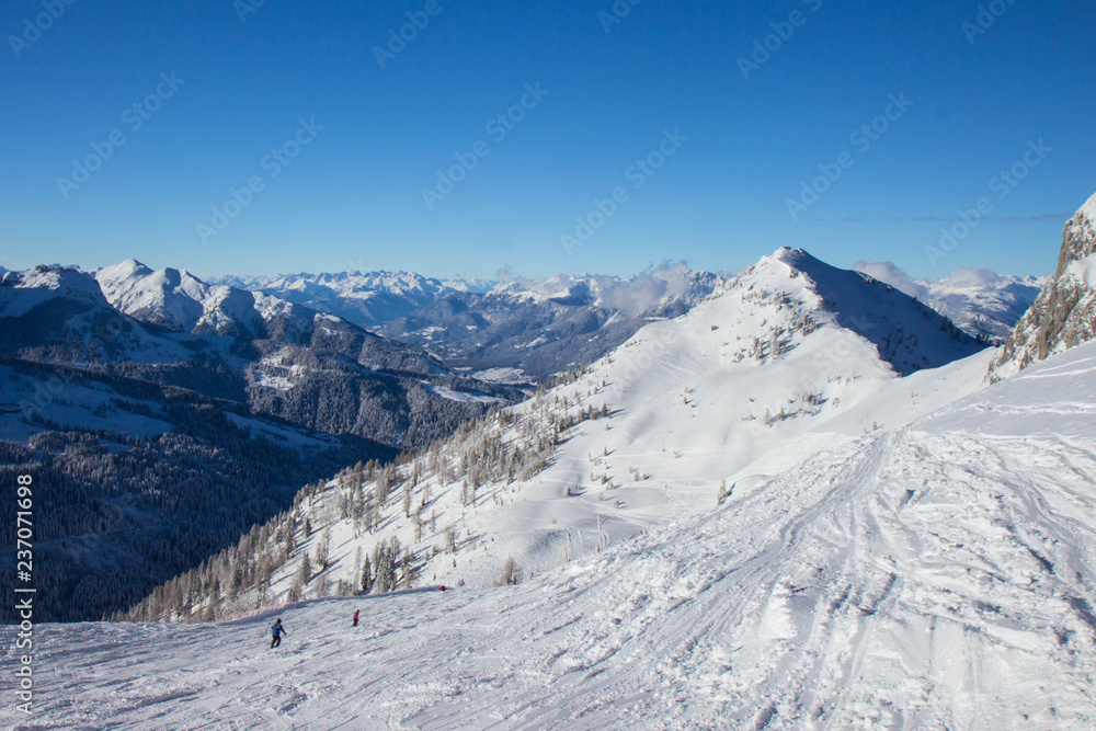view of Nassfele ski resort, Austrian Alps