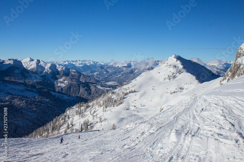 view of Nassfele ski resort, Austrian Alps