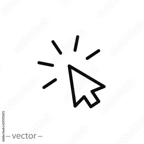 computer or monitor, cursor click promotion page icon vector