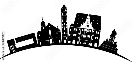 Schweinfurt skyline detailliert gebogen // Vektor