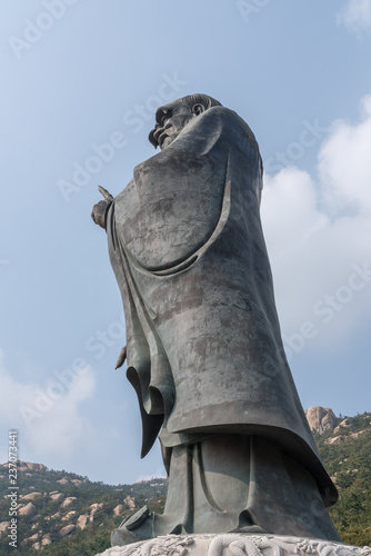 Statue of Lao Tze by Temple of Supreme Purity or Tai Qing Gong at Laoshan near Qingdao China photo