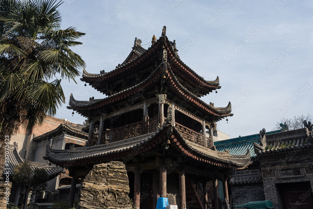Very ancient chinese temple in the historic center of Xi'An, China
