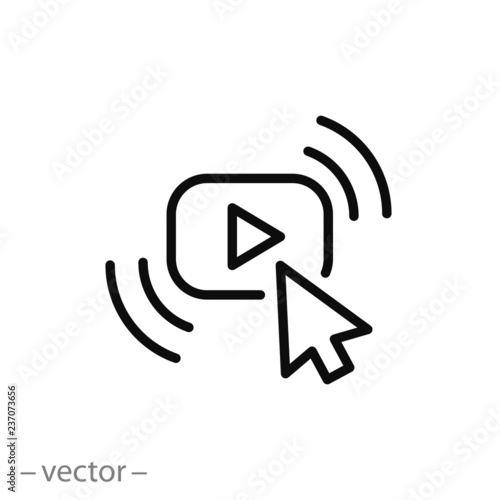 cursor click video player icon vector